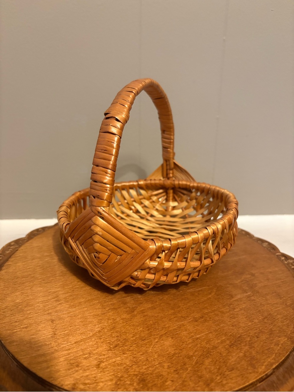 Handwoven Wicker Basket with Handle